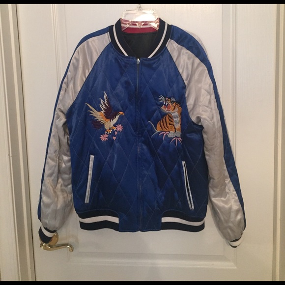 Topshop satin reversible bomber jacket - Picture 3 of 4